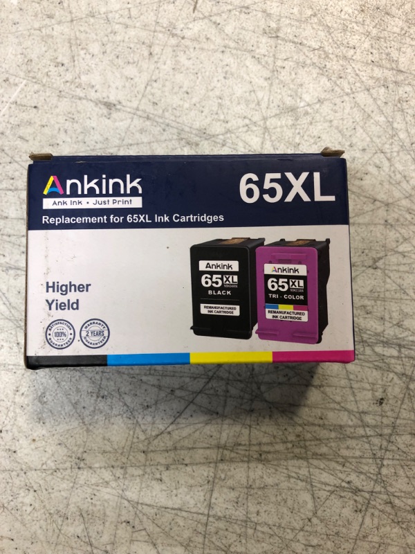 Photo 1 of Ankink 65XL Ink Cartridges Black Color Combo Pack Replacement for HP 65 HP65 XL Ink Fit for Envy 5055 5000 5052 5010 5070 5014 DeskJet 3755 3700 2600 3752 2652 2655 2622 2640 Printer (Black Tri-Color)
