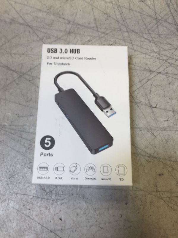 Photo 2 of USB 3.0 Hub Multiport Adapter - 5 in 1 USB-C Hub with Mouse, Keyboard, USB Stick and SD/TF Reading Support [Charging Not Supported], for MacBook, Mac Pro, Mac Mini, iMac, PC, Flash Drive, Mobile HDD
