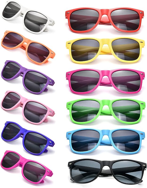 Photo 1 of 10 Pack Neon Colors Sunglasses Classic Retro Party Favors Sunglasses for Unisex Adult