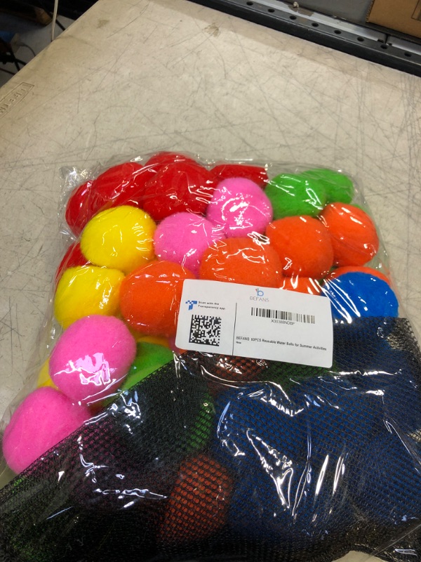 Photo 2 of 60 Pcs Reusable Water Balls, Reusable Water Balloons for Outdoor Toys and Games, Water Toys for Kids and Adults Boys and Girls - Summer Toys Ball for Pool and Backyard Fun Multicolor 60