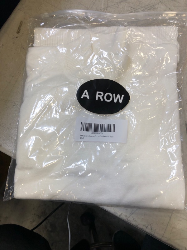 Photo 1 of A ROW Short Sleeve Mock Neck Knit Tops for Women Form-Fitting Basic Tops for Summer Spring Fall Small Off-white