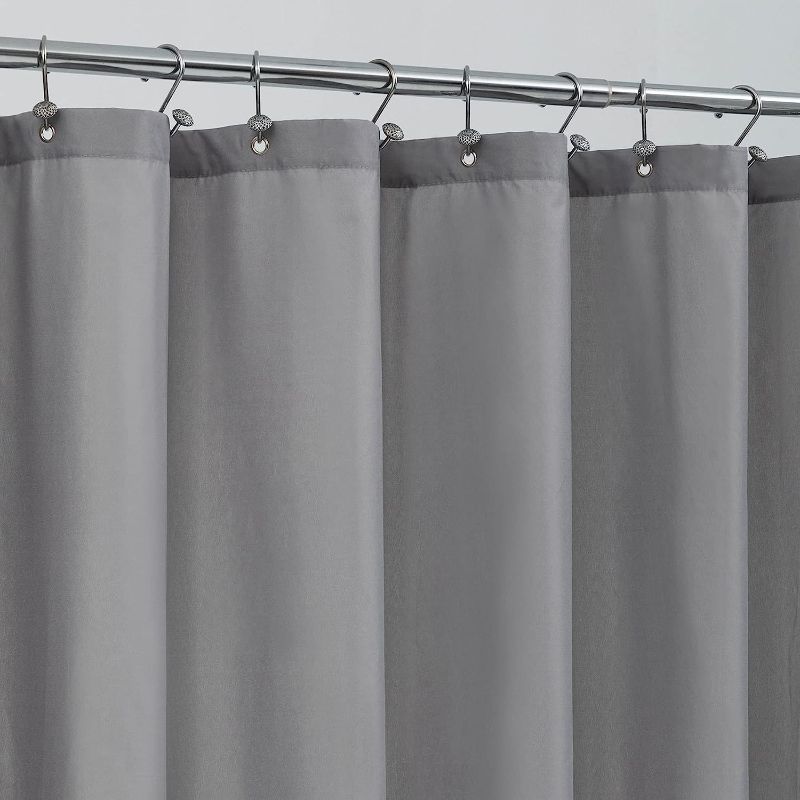 Photo 1 of ALYVIA SPRING Waterproof Fabric Shower Curtain Liner - Soft & Light-Weight Cloth Shower Liner with Magnets, Hotel Quality & Machine Washable - Standard Size 72x72, Gray
