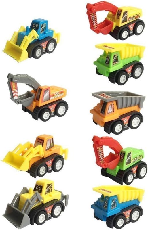 Photo 1 of Kids Construction Toy Cars for 3 4 5 Year Old Boys Toddler Mini Pull Back Vehicles Excavator Truck Tractor Party Supplies Favors Birthday Gift (Color Random)
