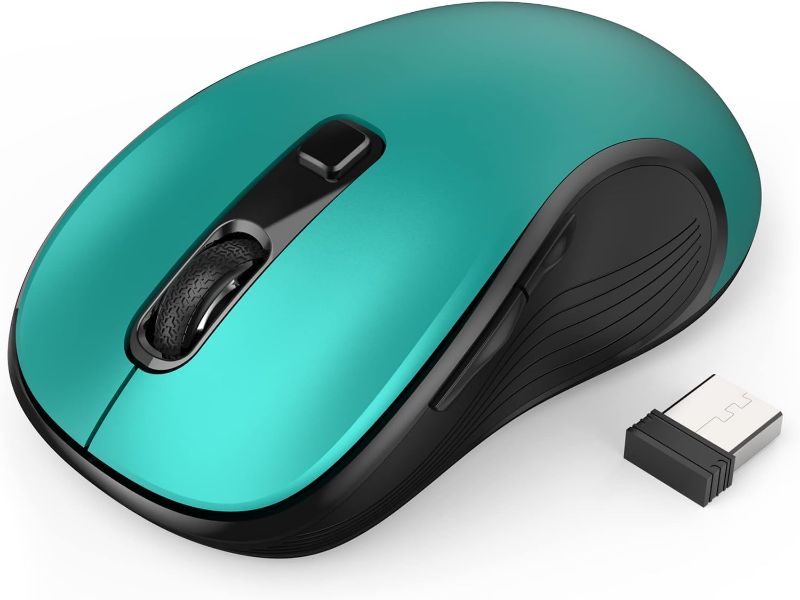 Photo 1 of Deeliva Wireless Mouse, Computer Mouse Wireless 2.4G USB Cordless Mouse with 3 Adjustable DPI, 6 Buttons, Ergonomic Portable Silent Mice for Laptop PC Computer Chromebook (Green)
