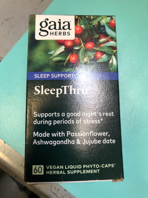 Photo 3 of Gaia Herbs SleepThru - Natural Sleep Support Supplement with Organic Ashwagandha Root, Organic Magnolia Bark, Passionflower, and Jujube Date - 60 Vegan Liquid Phyto-Capsules (30-Day Supply) 60 Count (Pack of 1) Standard Packaging