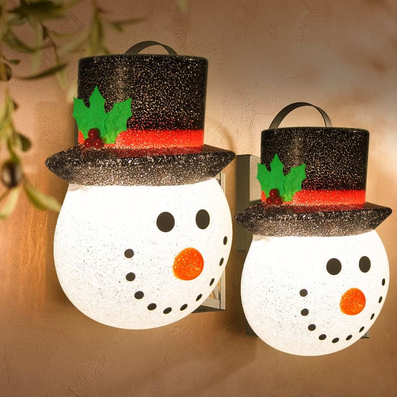 Photo 1 of 2 Pack Christmas Porch Light Covers,Christmas Snowman Porch Garage Door Light Covers,Outdoor Snowman Decorations Light Covers for Porch Lights, Garage, Christmas Decoration
