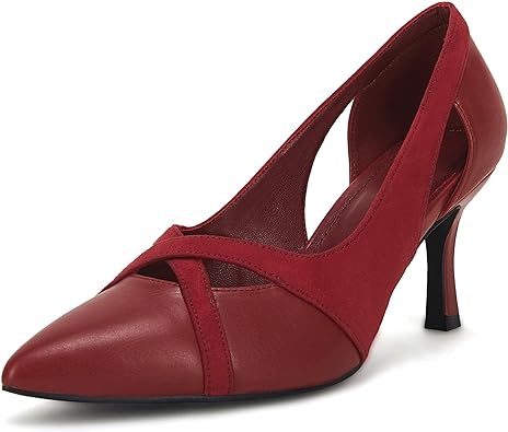 Photo 1 of Ermonn Women's Closed Pointed Toe Pumps Sexy Kitten Stilettos High Heels Side Cutout Faux Leather Wedding Dress Shoes
Size: 6