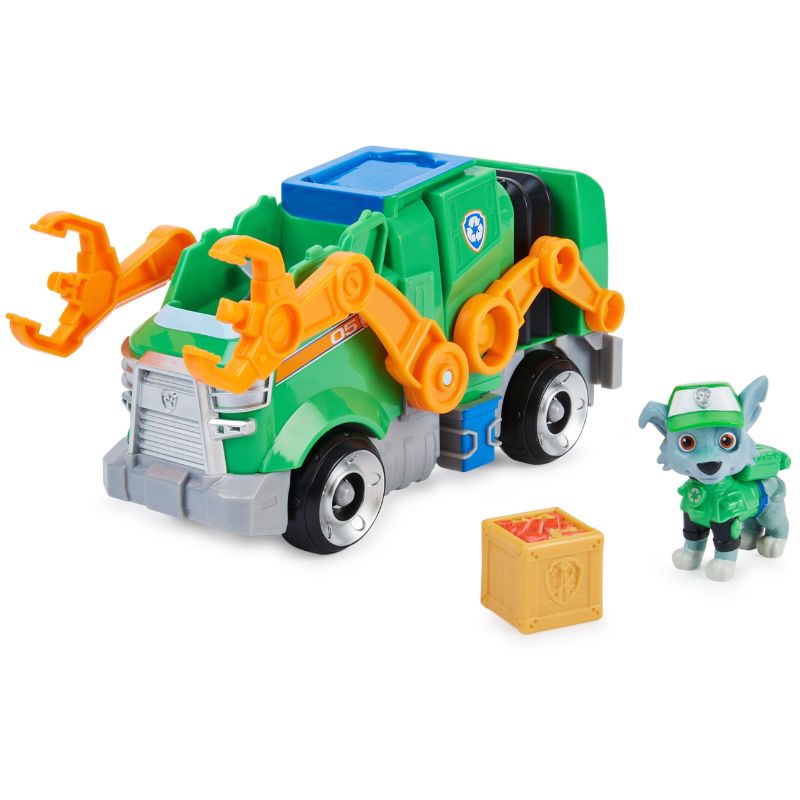 Photo 1 of Paw Patrol, Rocky’s Deluxe Movie Transforming Toy Car with Collectible Action Figure, Kids Toys for Ages 3 and up Deluxe Transforming Car