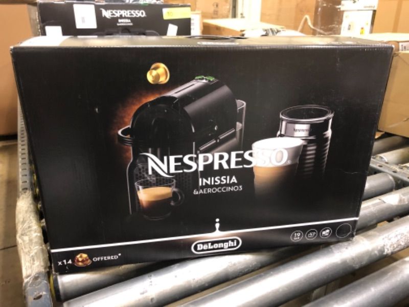 Photo 2 of Nespresso Inissia Espresso Machine by De'Longhi with Milk Frother, 24 ounces, Black
