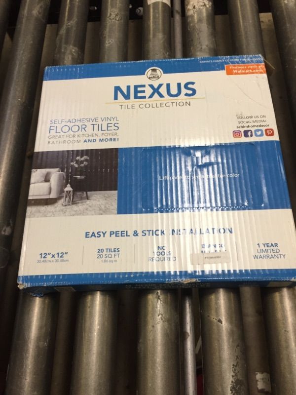 Photo 2 of Nexus Self Adhesive 12-Inch Vinyl Floor Tiles, 20 Tiles & Roberts 2057-0 Adheres Vinyl-Composition and Vinyl-Asphalt Structurally Sound Plywood of Underlayment Quality Tile Adhesive, 1 Quart Bianco Marble Marble look + Adhesive