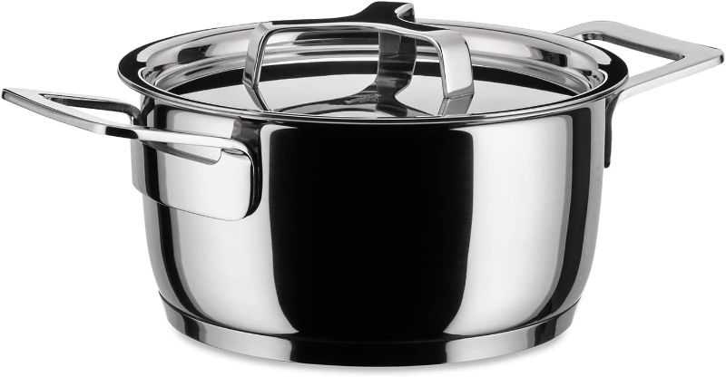 Photo 1 of A Di Alessi, "POTS & PANS", Casserole with two handles in 18/10 stainless steel mirror polished,1 qt 23 oz
