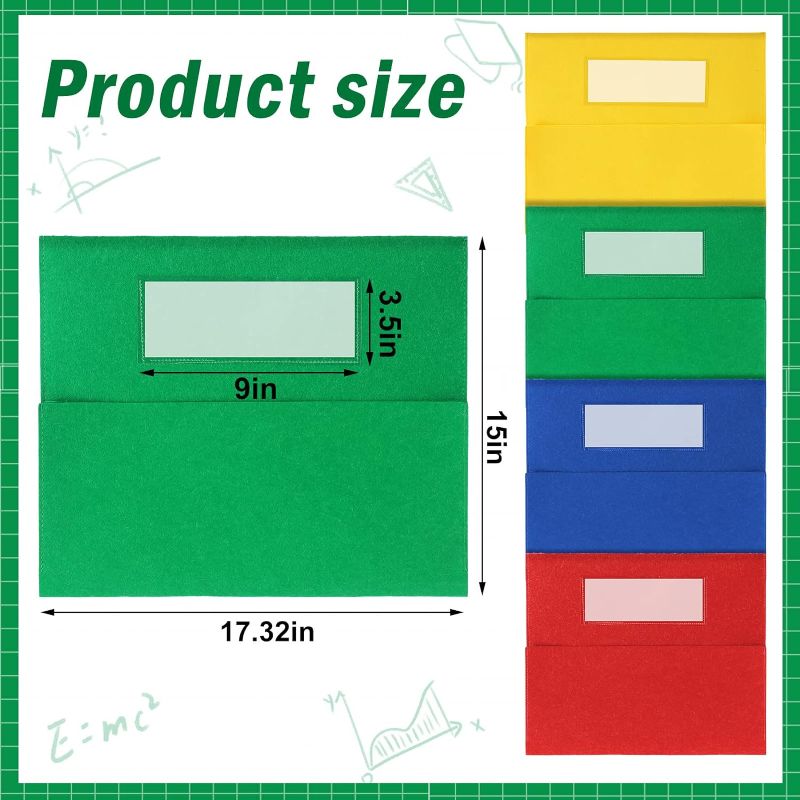 Photo 1 of * BLUE* 8pc Large Chairback Pockets Chart Bulk for Classroom Colorful Seat Storage Organizer for Kids 17 x 15 in