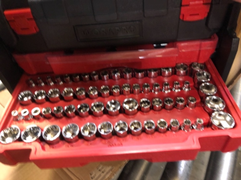 Photo 5 of WORKPRO 450-Piece Mechanics Tool Set, Universal Professional Tool Kit with Heavy Duty Case Box