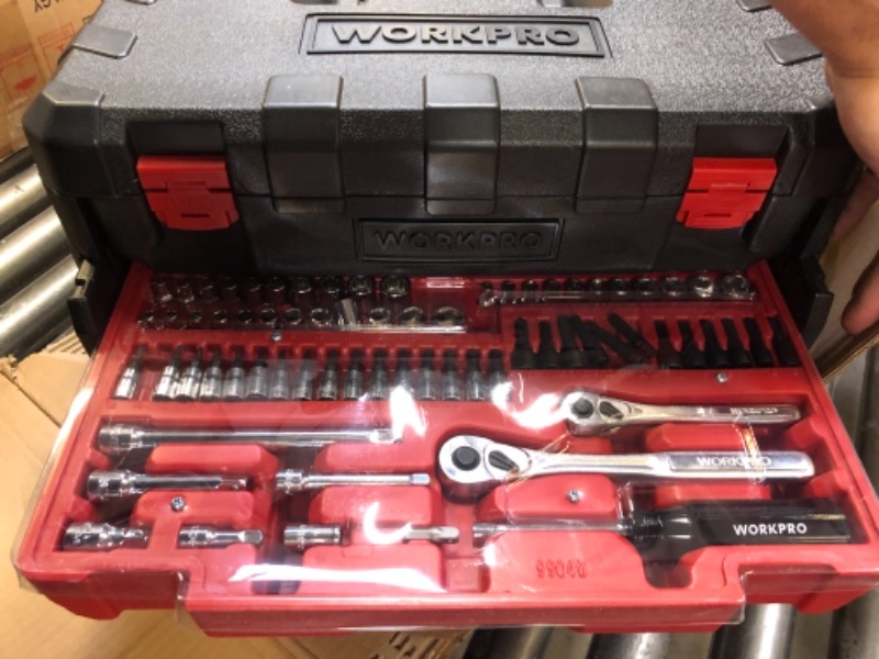 Photo 4 of WORKPRO 450-Piece Mechanics Tool Set, Universal Professional Tool Kit with Heavy Duty Case Box
