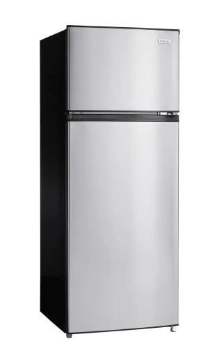 Photo 1 of 7.1 cu. ft. Top Freezer Refrigerator in Stainless Steel Look
