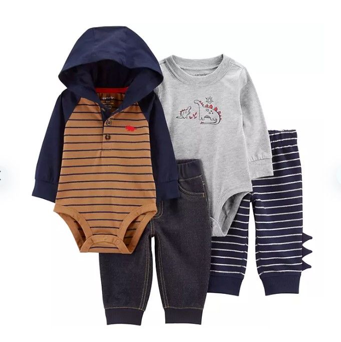 Photo 2 of Carter's Boys' Blanket Sleeper 18 MONTHS + BABY Boys' 4 Piece Bodysuit Pant Set 9-12 MONTHS