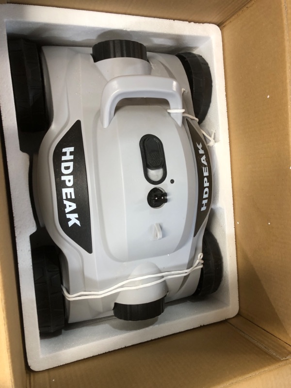 Photo 2 of (PARTS ONLY)Cordless Robotic Pool Cleaner, HDPEAK Pool Vacuum Lasts 110 Mins, Auto-Parking, Rechargeable, Automatic Cordless Pool Vacuum Ideal for Above/In-Ground Pools Up to 50 feet, Grey