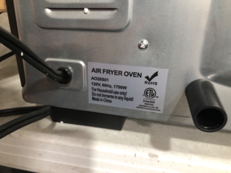Photo 9 of **DAMAGE**SEE NOTES**
WHALL Toaster Oven Air Fryer, Max XL Large 30-Quart Smart Oven,11-in-1 Toaster Oven Countertop with Steam Function,12-inch Pizza,6 slices of Toast, 4 Accessories Included, Stainless Steel /1700W/BLACK