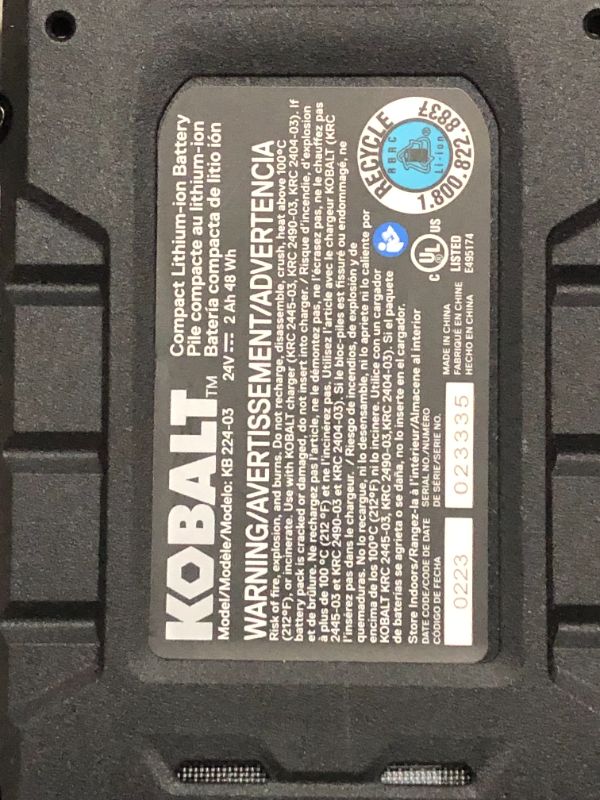 Photo 8 of ***BATTERY AND CHARGER ARE FUNCTIONAL - ELECTRIC SAW IS NOT***
Kobalt 24-Volt 8-in Cordless Electric Pole Saw 2 Ah (Battery Included and Charger Included)