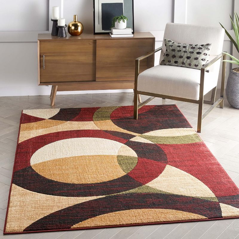 Photo 1 of Well Woven Dulcet Bingo Red Modern Geometric (5'3" x 7'3") Area Rug