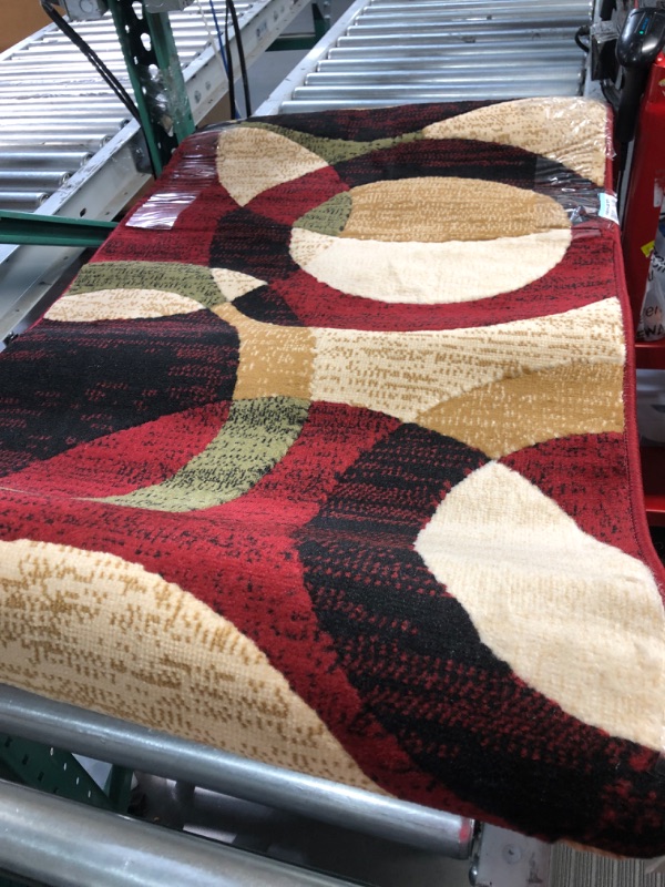 Photo 2 of Well Woven Dulcet Bingo Red Modern Geometric (5'3" x 7'3") Area Rug