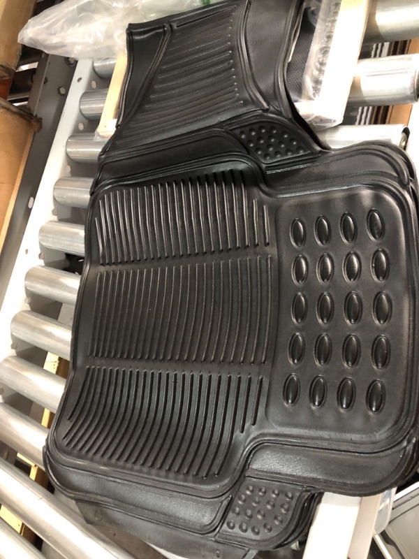 Photo 2 of FH Group Trimmable Vinyl Floor Mats Automotive (Black) Rear Set - Universal Fit for Cars Trucks and SUVs F11306