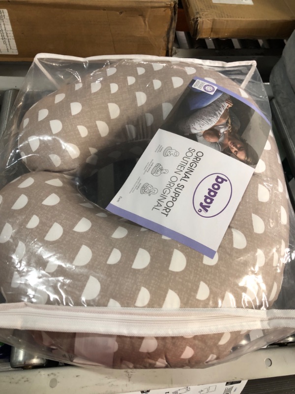 Photo 3 of Boppy Nursing Pillow and Positioner - Original | Tan Pebbles | Breastfeeding, Bottle Feeding, 