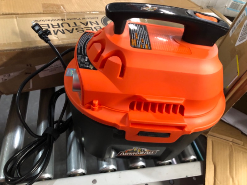 Photo 1 of Armor All, AA255 , 2.5 Gallon 2 Peak HP Wet/Dry Utility Shop Vacuum , Orange