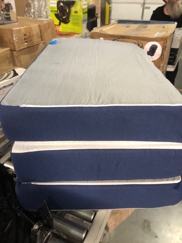 Photo 4 of **SEE NOTES**
Molblly Folding Mattress, 6 inch Twin Tri-Folding Memory Form Mattress, Portable Trifold Mattress Topper with Washable Cover, Non-Slip Bottom Camping Mattress Guest Bed, Twin Size - 75"x38"x6"
