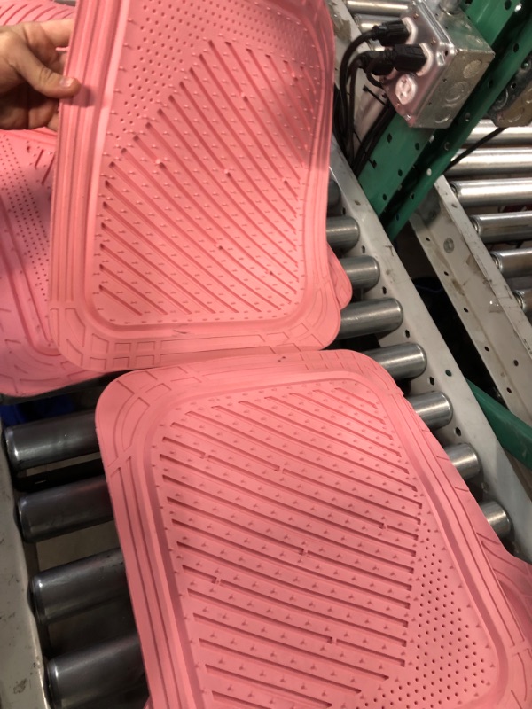 Photo 4 of CAR PASS Heavy Duty Rubber Floor Mats Pink 4-Piece Car Mat Set - Universal Waterproof Floor Mats for Car SUV Truck, Durable All-Weather Mats(All Pink)