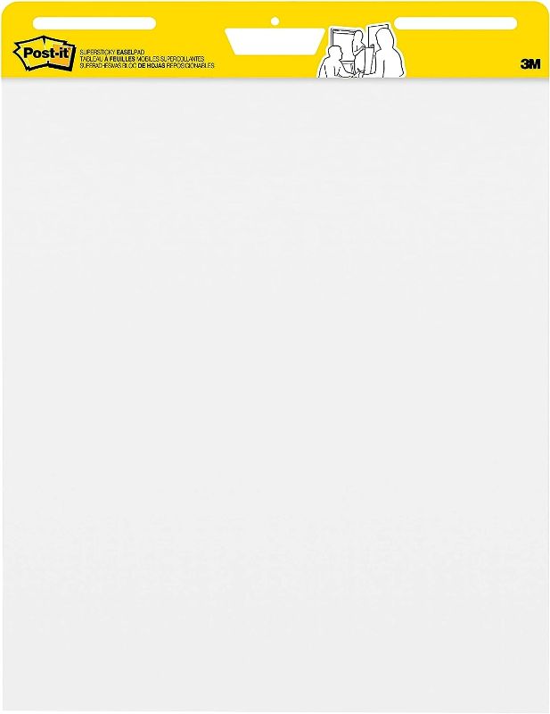 Photo 1 of Post-it Super Sticky Easel Pad, 25 in x 30 in, White, 30 Sheets/Pad,