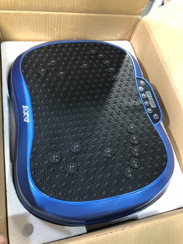 Photo 3 of AXV Vibration Plate Exercise Machine Whole Body Workout Vibrate Fitness Platform Lymphatic Drainage Machine for Weight Loss Shaping Toning Wellness Home Gyms Workout MINI-BLUE