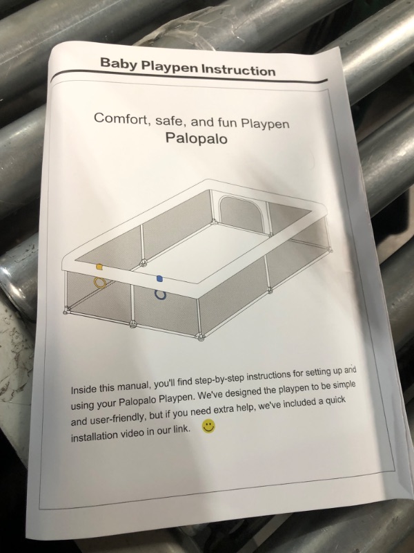 Photo 3 of Baby Playpen 71" X 59" , PALOPALO Extra Large Baby Playard, Playpens for Babies and Toddlers, Sturdy Safety Play Yard with One-Piece Cushioned, Non-Toxic, See-Through, Ideal for a Safe Playdate… 71*59"