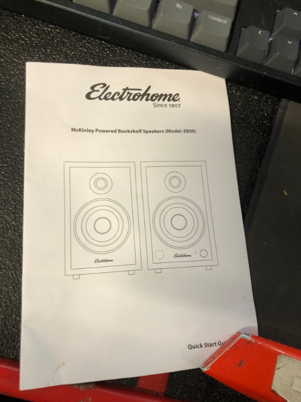 Photo 5 of Electrohome McKinley 2.0 Stereo Powered Bookshelf Speakers with Built-in Amplifier and 4" Drivers for Turntable, TV, PC and Wireless Music Streaming Featuring Bluetooth 5, RCA and Aux (EB30)