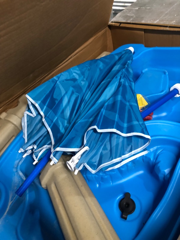 Photo 1 of **SEE NOTES** Step2 Cascading Cove Sand & Water Table with Umbrella Blue 