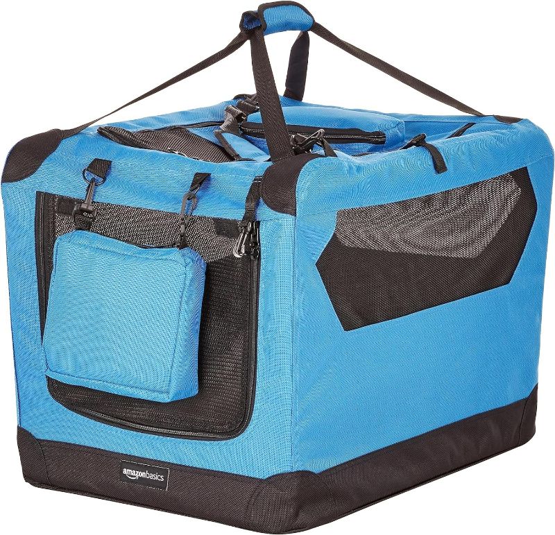 Photo 1 of ***DAMAGED***
Amazon Basics Folding Portable Soft Pet Dog Crate Carrier Kennel BLUE 26"