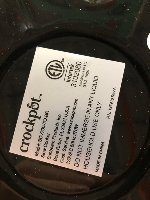 Photo 1 of **USED BUT APPEARS NEW**  Crockpot SCV700-KT Deisgn to Shine 7QT Slow Cooker, Turquoise Turquoise Cooker