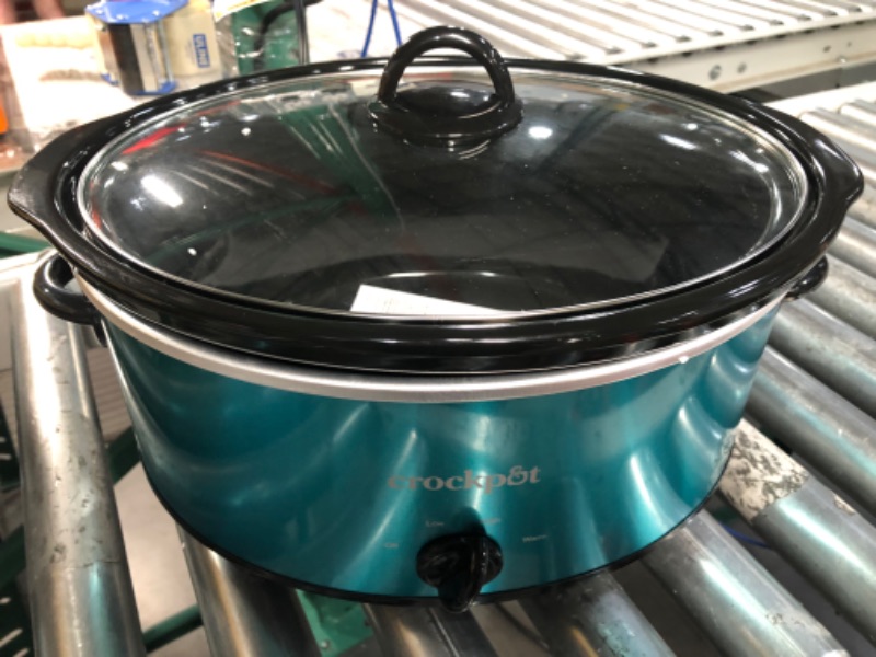 Photo 3 of **USED BUT APPEARS NEW**  Crockpot SCV700-KT Deisgn to Shine 7QT Slow Cooker, Turquoise Turquoise Cooker