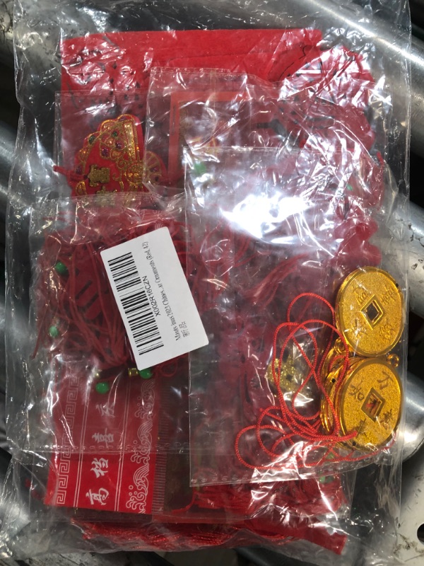 Photo 2 of Mauts-inus 2023 Chinese New Year Decorations Ornaments Chinese Knot Pendant Red Hanging Ornaments,Lucky Fu Pendants for New Year Home Tree Car Ornaments (Red, 42) Red 42