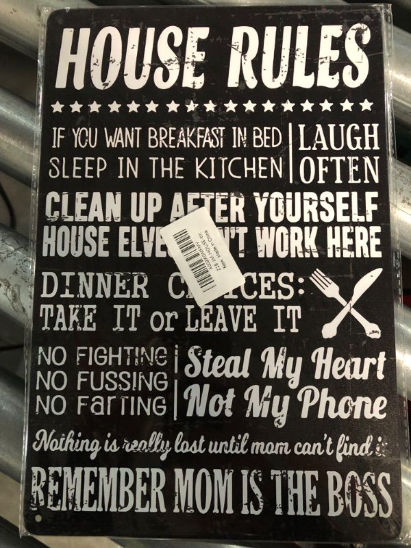 Photo 1 of "House Rules" 8"x12" Sign