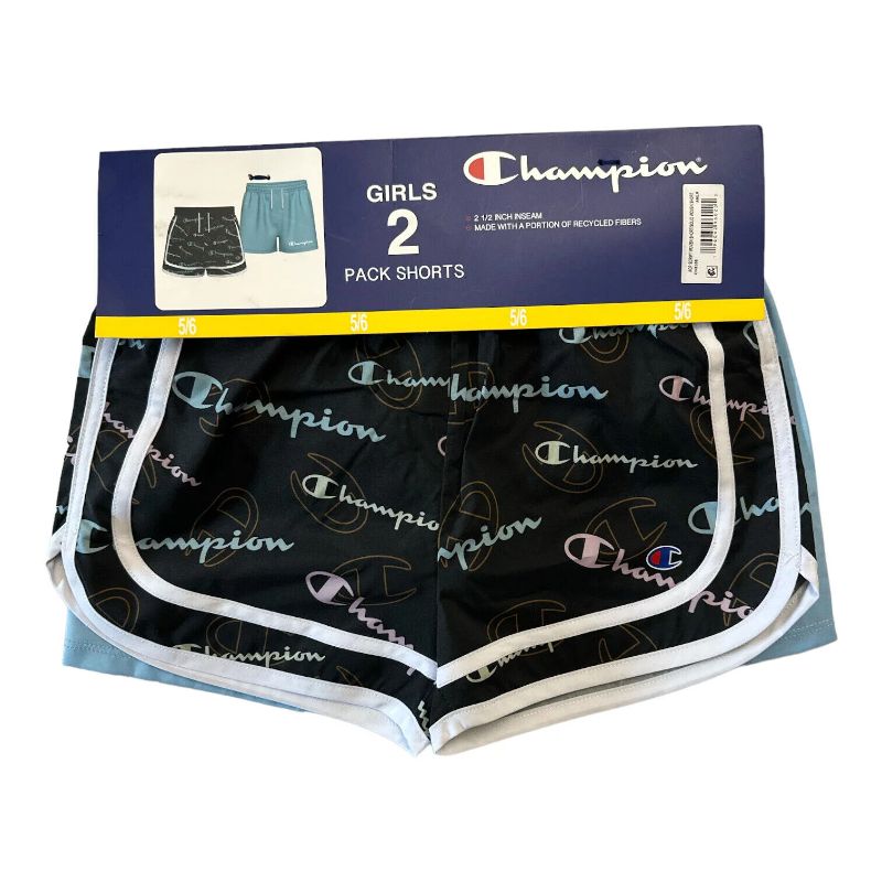 Photo 1 of Champion Girls 2-Pack AOP Script Lightweight and Stylish Woven Short with Drawco 7\8
