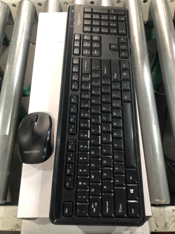 Photo 3 of Amazon Basics Wireless Computer Keyboard and Mouse Combo - Quiet and Compact - US Layout (QWERTY)