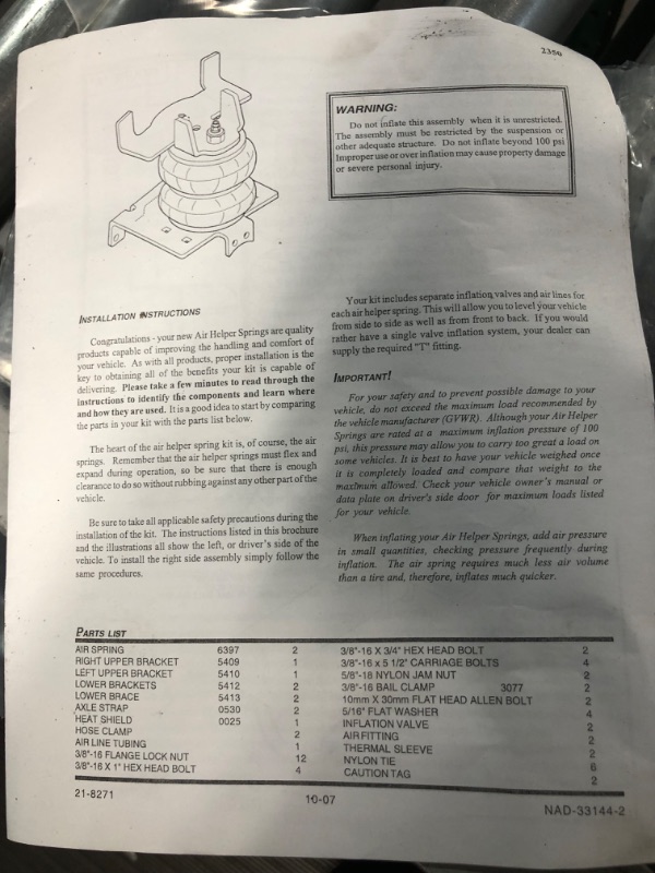 Photo 3 of Firestone ( 2350 Ride-Rite Air Helper Spring Kit Rear 