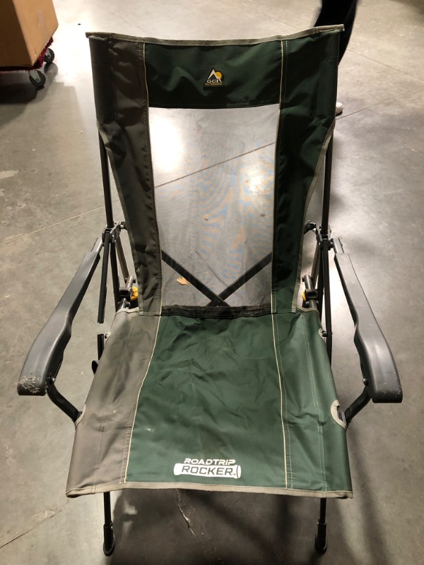 Photo 2 of * damaged * sold for parts repair * 
GCI Outdoor Roadtrip Rocker Collapsible Rocking Chair & Outdoor Camping Chair One Size Midnight