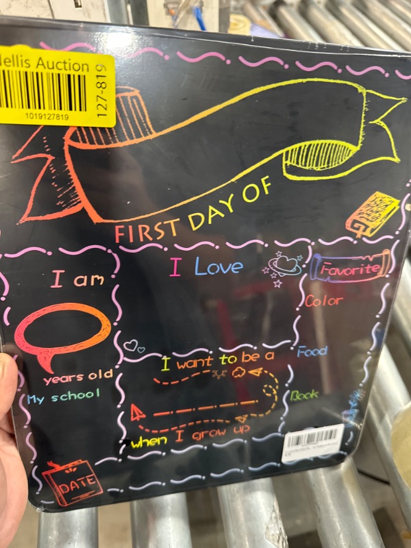 Photo 2 of First & Last Day of School Chalkboard, 10 x 12 Inch Double Sided Back to School Sign 