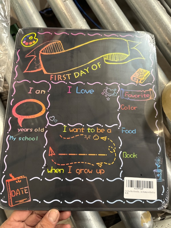 Photo 3 of First & Last Day of School Chalkboard, 10 x 12 Inch Double Sided Back to School Sign 