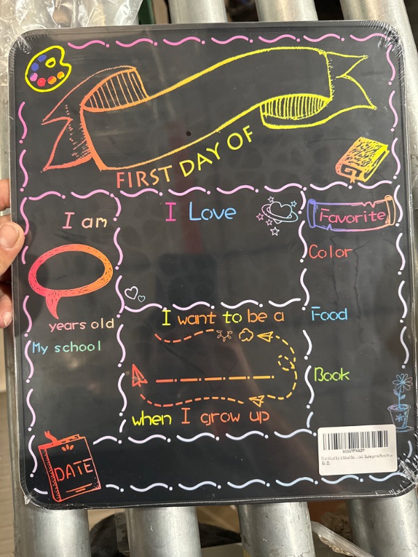 Photo 2 of First & Last Day of School Chalkboard, 10 x 12 Inch Double Sided Back to School Sign