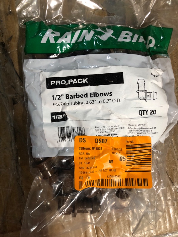 Photo 2 of  BUNDLE NON-REFUNDABLE Rain Bird 1/2 in. Barbed Elbow 2PACKS OF 20