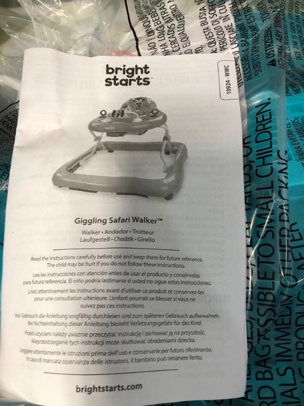 Photo 1 of Bright Starts Giggling Safari Walker with Easy Fold Frame for Storage, Ages 6 Months +