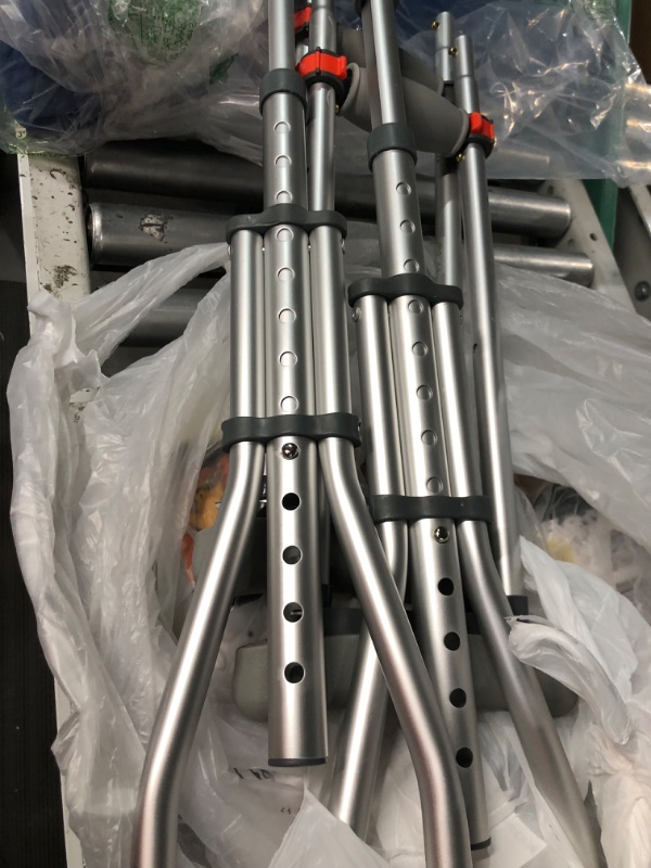 Photo 2 of 1 Pair Folding Aluminum Underarm Crutches for Adults and Teenager, 8 Adjustable Height for 4'7" to 6'7", 300 LBS Capacity Lightweight Adjustable Crutches with Underarm Pads, Great for Travel or Work Foldable